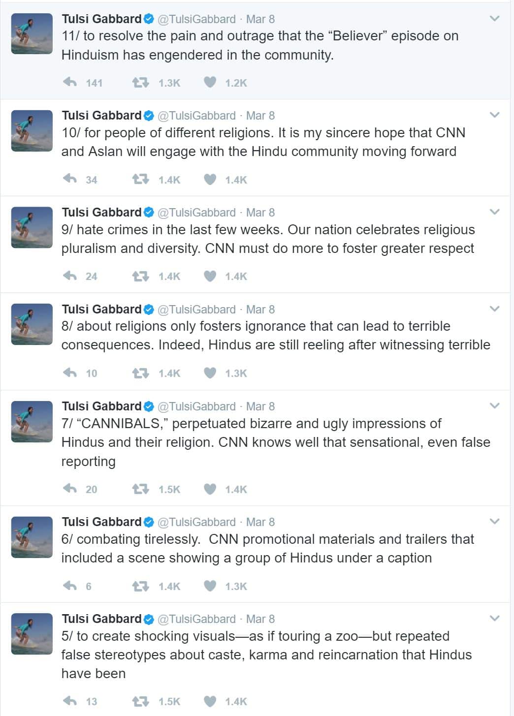 Tulsi Gabbard Tweets