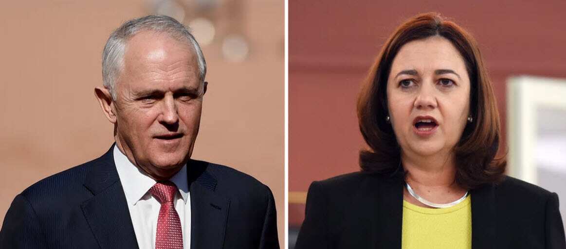 Australian PM Malcolm Turnbull and Queensland Premier Annastacia Palaszczuk