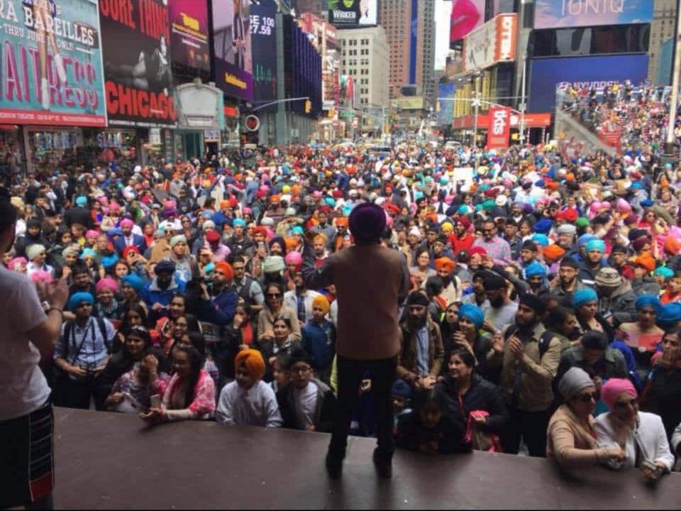 File shot of Sikhs celebrating Turban Day in New York