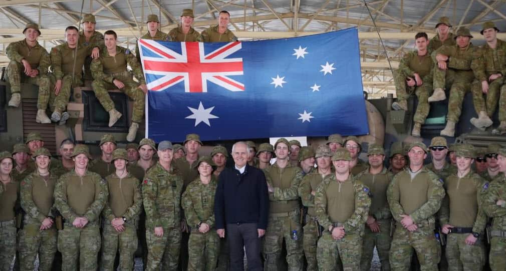 ANZAC Day surprise visit: PM Malcolm Turnbull with Australian troops near Kabul