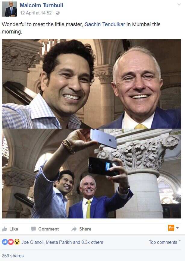 Australian PM and Tendulkar selfie goes viral.