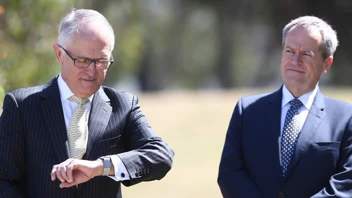 Australian PM Malcolm Turnbull and Opposition Leader Bill Shorten