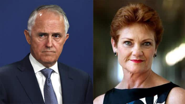 Malcolm Turnbull Pauline Hanson