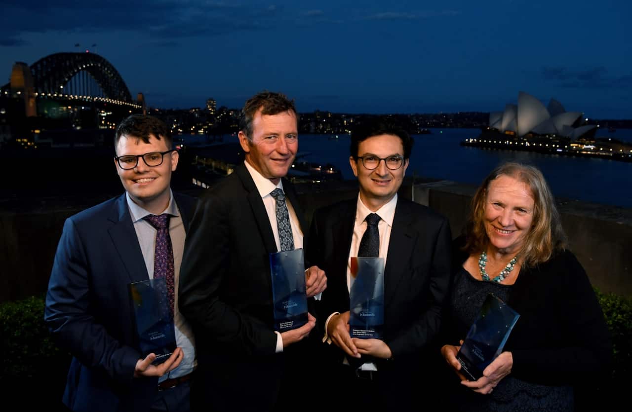 NSW Young Australian of the Year Corey Tutt, NSW Local Hero Bernie Shakeshaft, Professor Munjed Al Muderis and NSW Senior Australian of the Year Sue Lennox