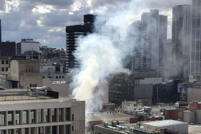 Police responding to an incident at Bourke Street Mall, Melbourne, with reports of a car going up in flames.