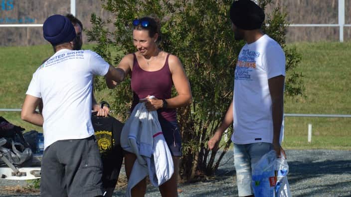 United Sikhs volunteers providing hot meals and water to Queesnlanders effected by ex cyclone Debbie