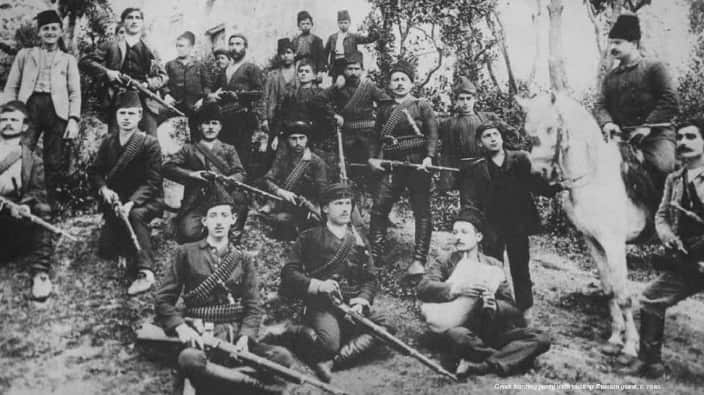 Greek hunting party with a Russian guest circa 1910.