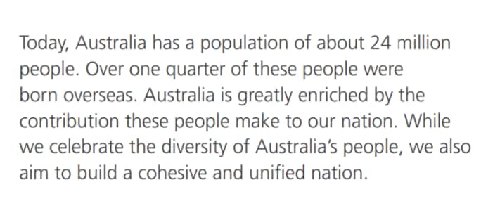 Guideline in the booklet about Australian population size