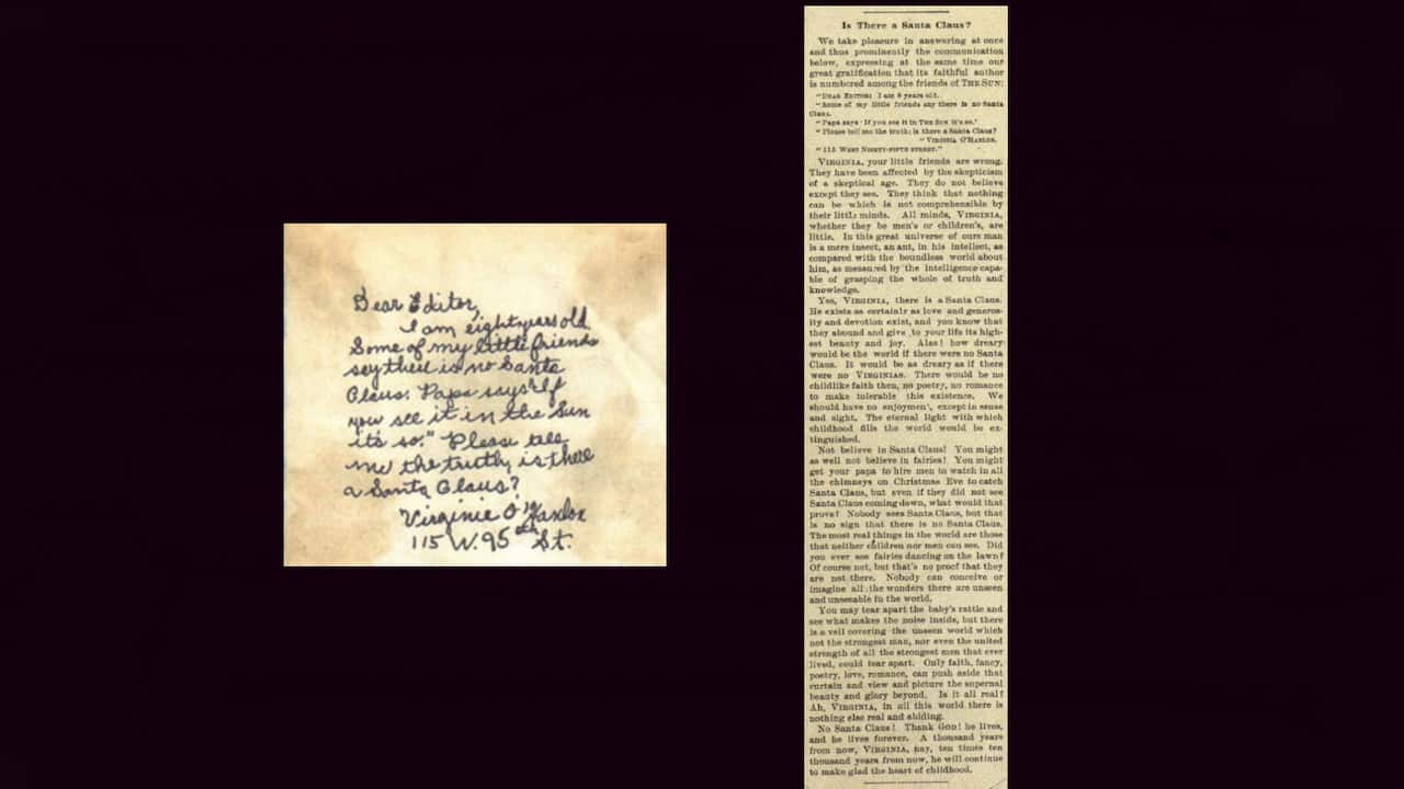 Scans of the original version of the editorial published in The New York Sun, Public Domain