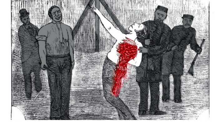 Trevarrow, after his second flogging, on pentridge green