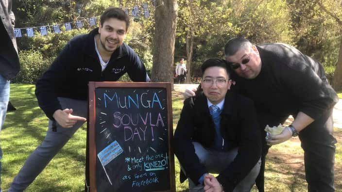Simonn with the MUNGA team in Melbourne