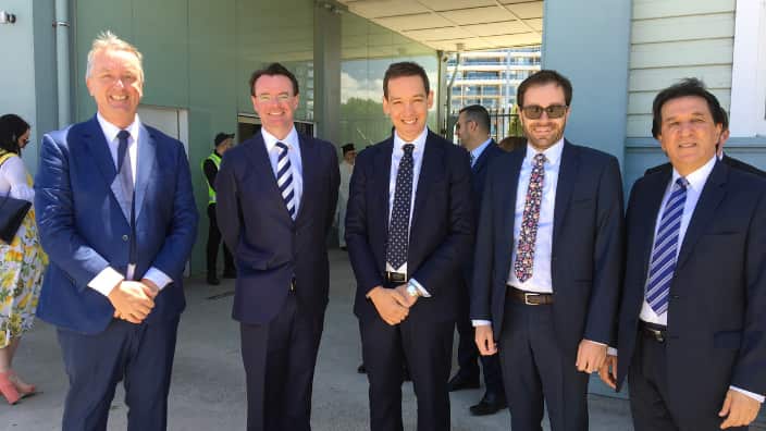 From left to right: VIC Minister Martin Foley, Michael O'Brien, Steve Dimopoulos, Nick Staikos and Theoharis Alaveras