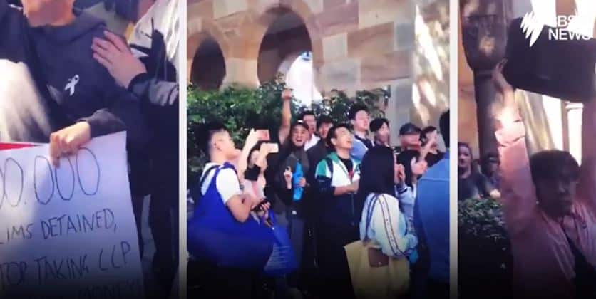 Violence erupts during Hong Kong protest at Queensland university in July 24