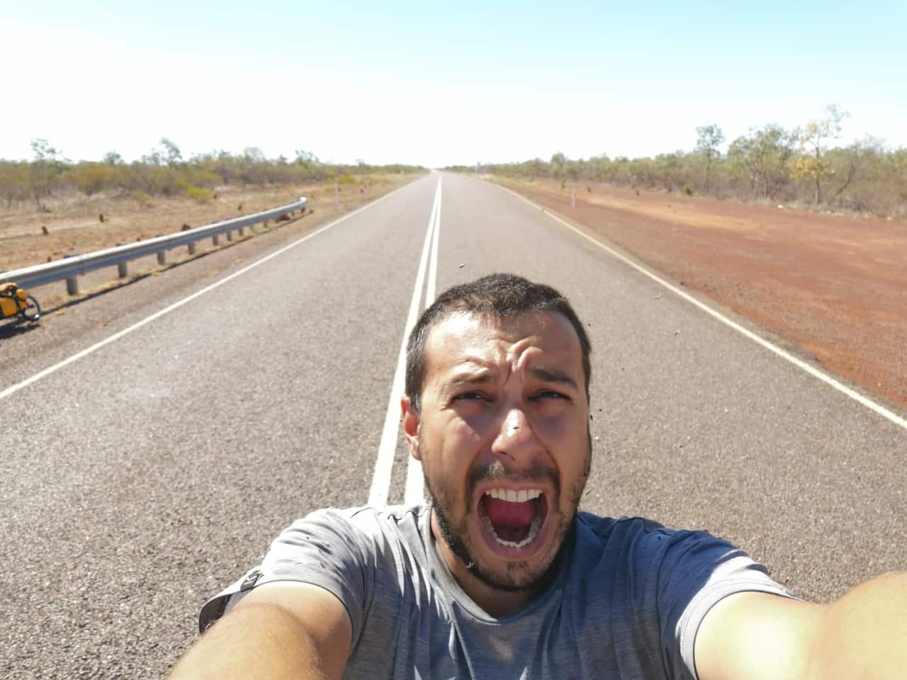 Federico Bassi scream on the road