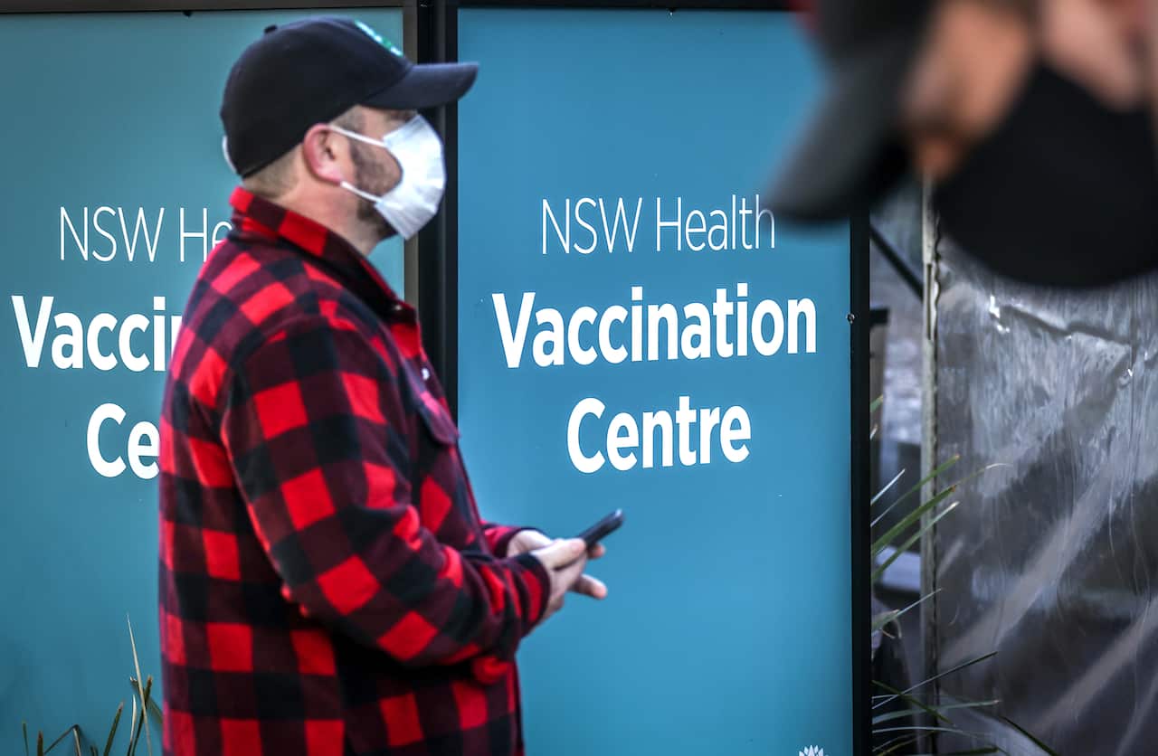 Vaccination centre in Sydney Olympic Park