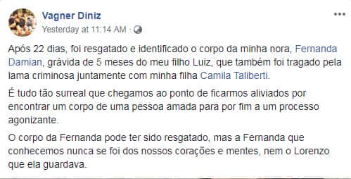 Vagner Diniz FB post