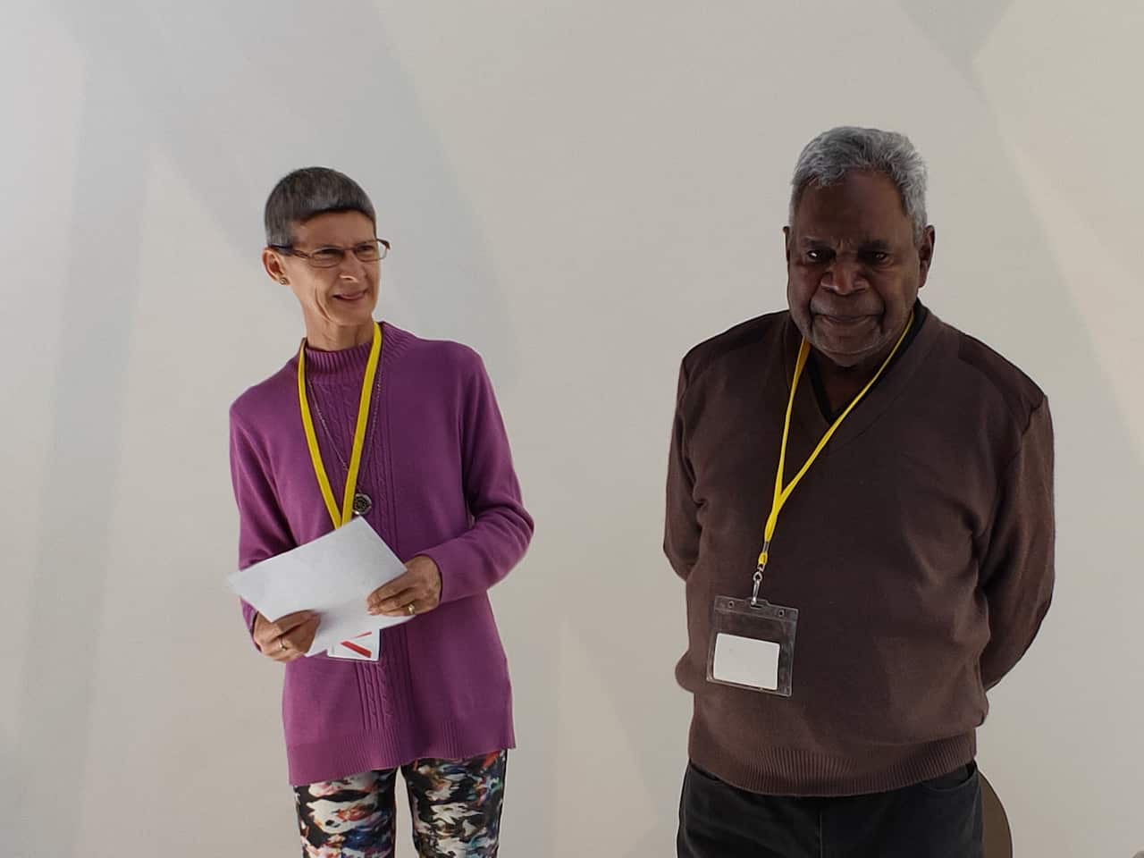 Valerie Boll and Uncle Claude Beeron at Melbourne Museum