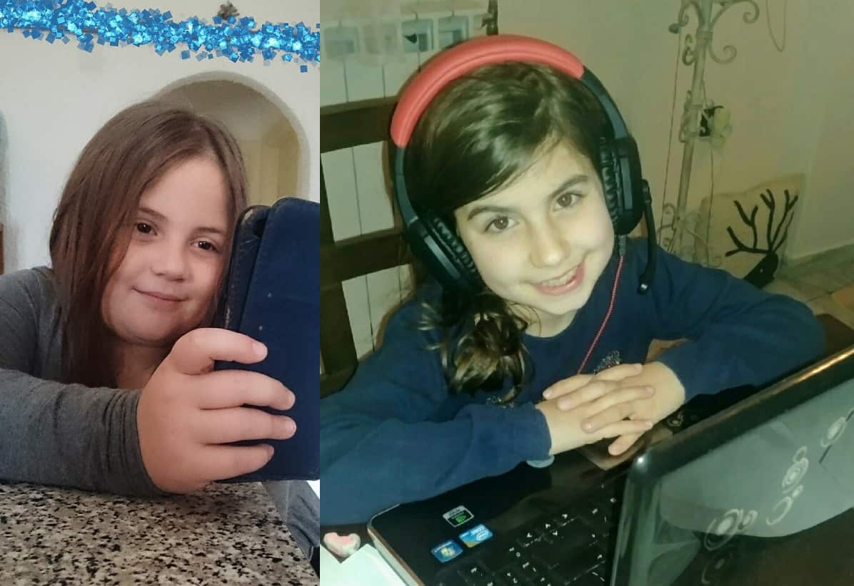 Οι μαθήτριες Βάλια Μπερτσουκλή και Αγγελική Σταυροπούλου. 