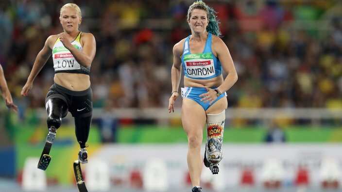 Vanessa Low im 100-m-Sprintbewerb bei den Paralympics in Rio 2016 