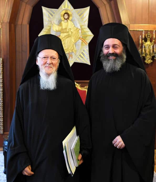 Ο Οικουμενικός Πατριάρχης κ. Βαρθολομαίος με τον Αρχιεπίσκοπο Αυστραλίας κ. Μακάριο