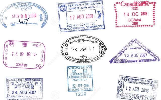stamps on passport