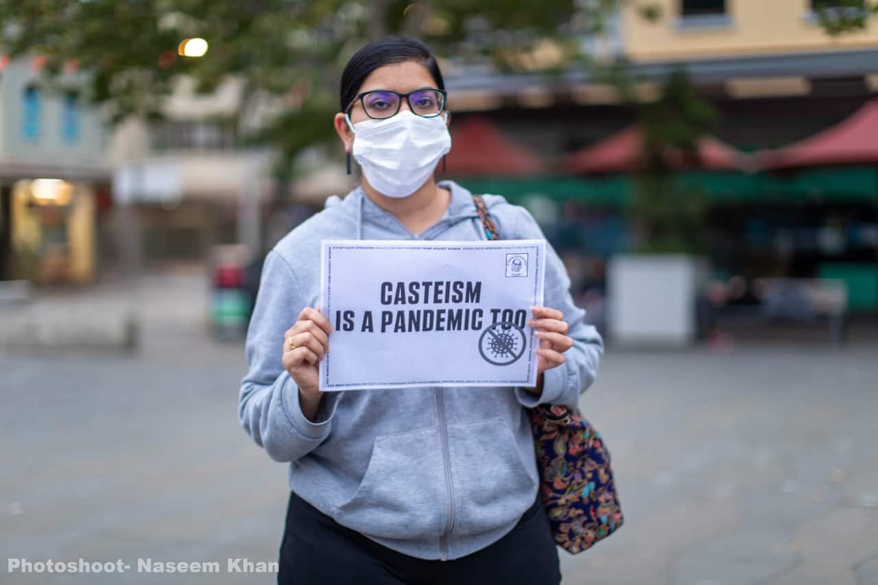 Protest against the gangrape and murder in India of a Dalit woman