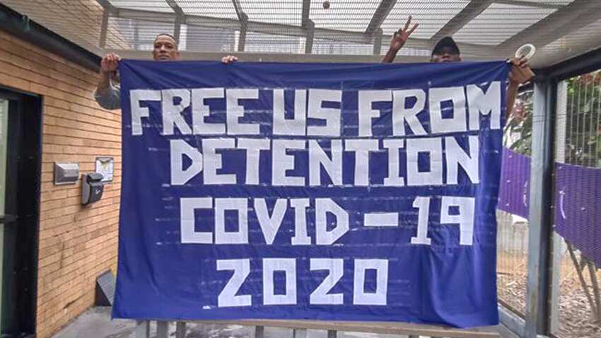 Detainees in Villawood detention center in Australia. 