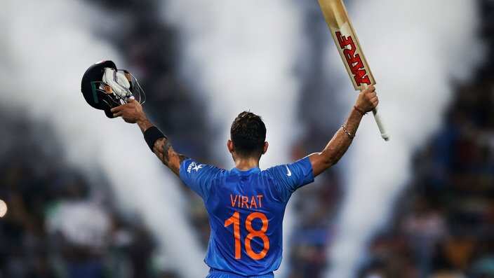 India's Virat Kohli celebrates his team victory  during the ICC World Twenty20 2016 cricket match against Pakistan at Eden Gardens in Kolkata, India, Saturday, March 19, 2016. (AP Photo/Bernat Armangue)