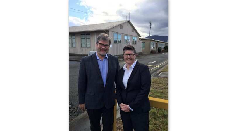 Wicking Dementia and Research Centre Co-Director, Professor James Vickers and Glenview CEO Lucy O'Flaherty at the Korongee site.