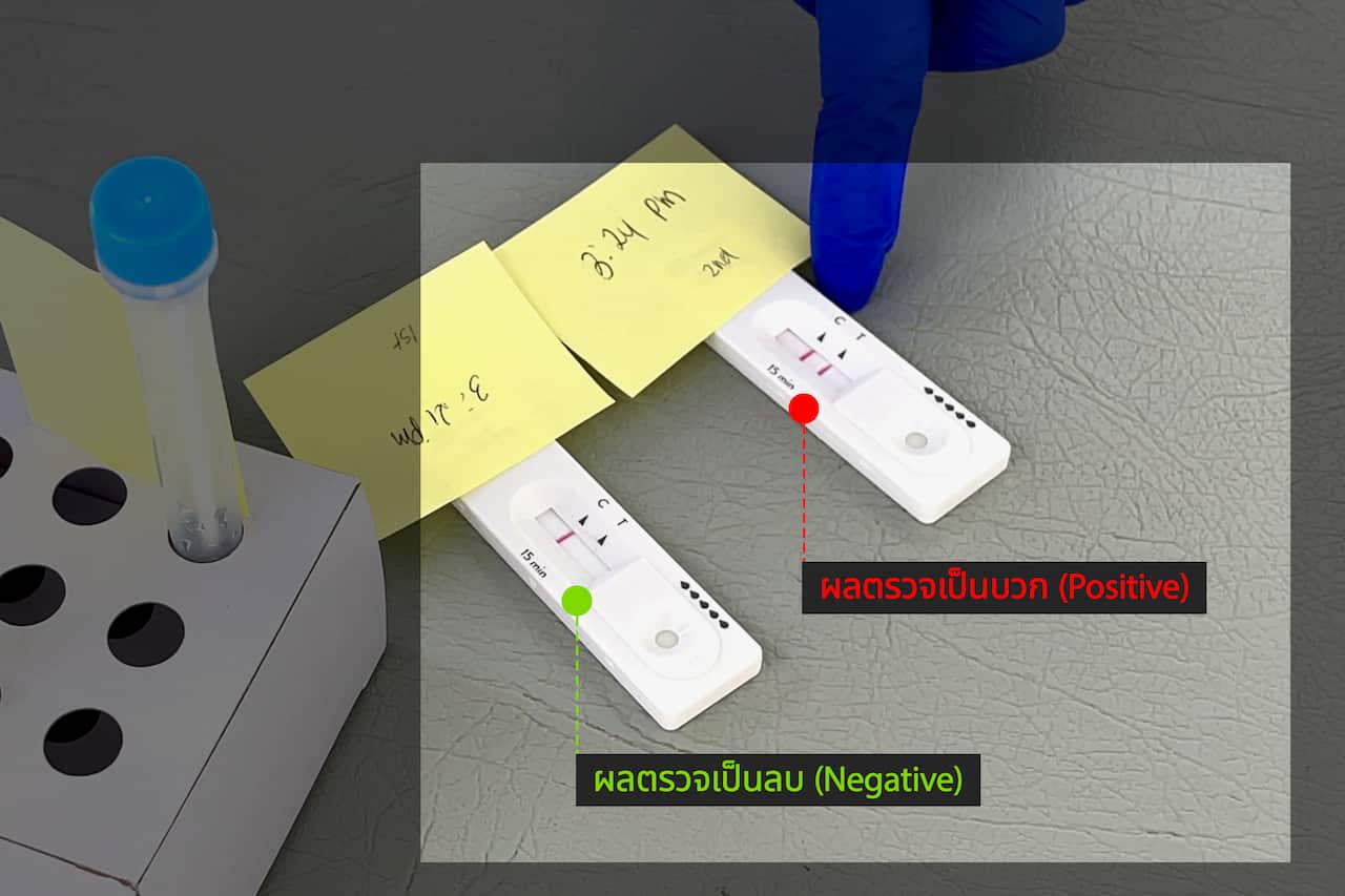 ผลตรวจที่เป็นบวกและลบ ของชุดตรวจโควิดแบบทราบผลเร็ว