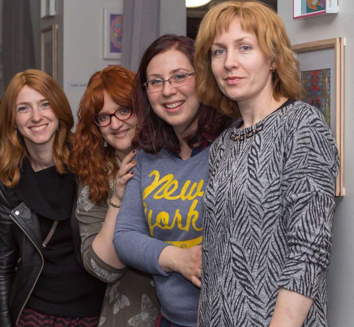 Volunteers Miriam Dolnikov, Sarah Bendetsky, Maria Kunineva and Alona Krapivin