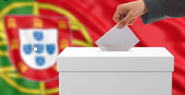 Voto na urna Portugal nas presidenciais 2021