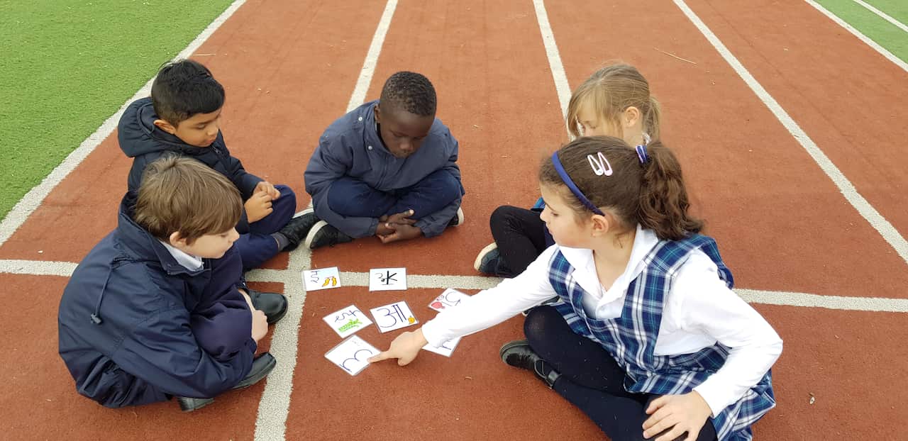 Students celebrating India's Independence Day