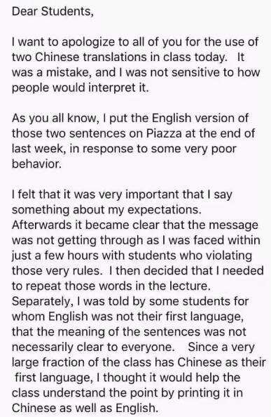 ANU lecturer causes anger over "do not cheat" writings in Chinese