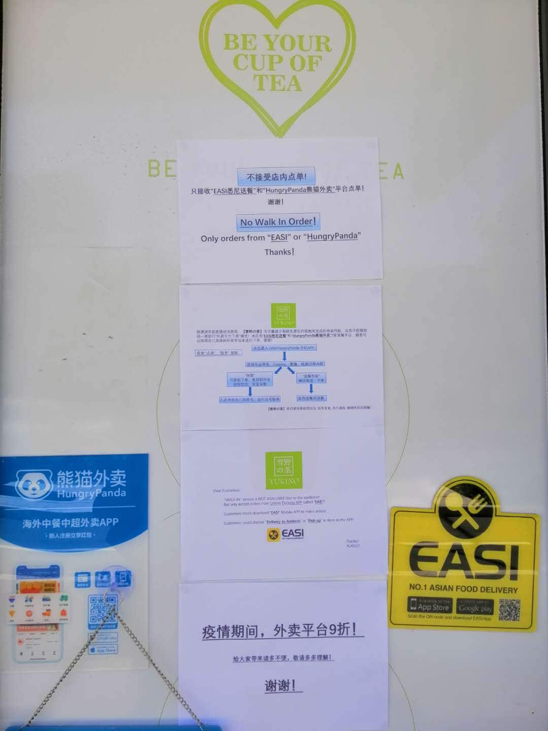 Chinese business delivery only amid coronavirus fears