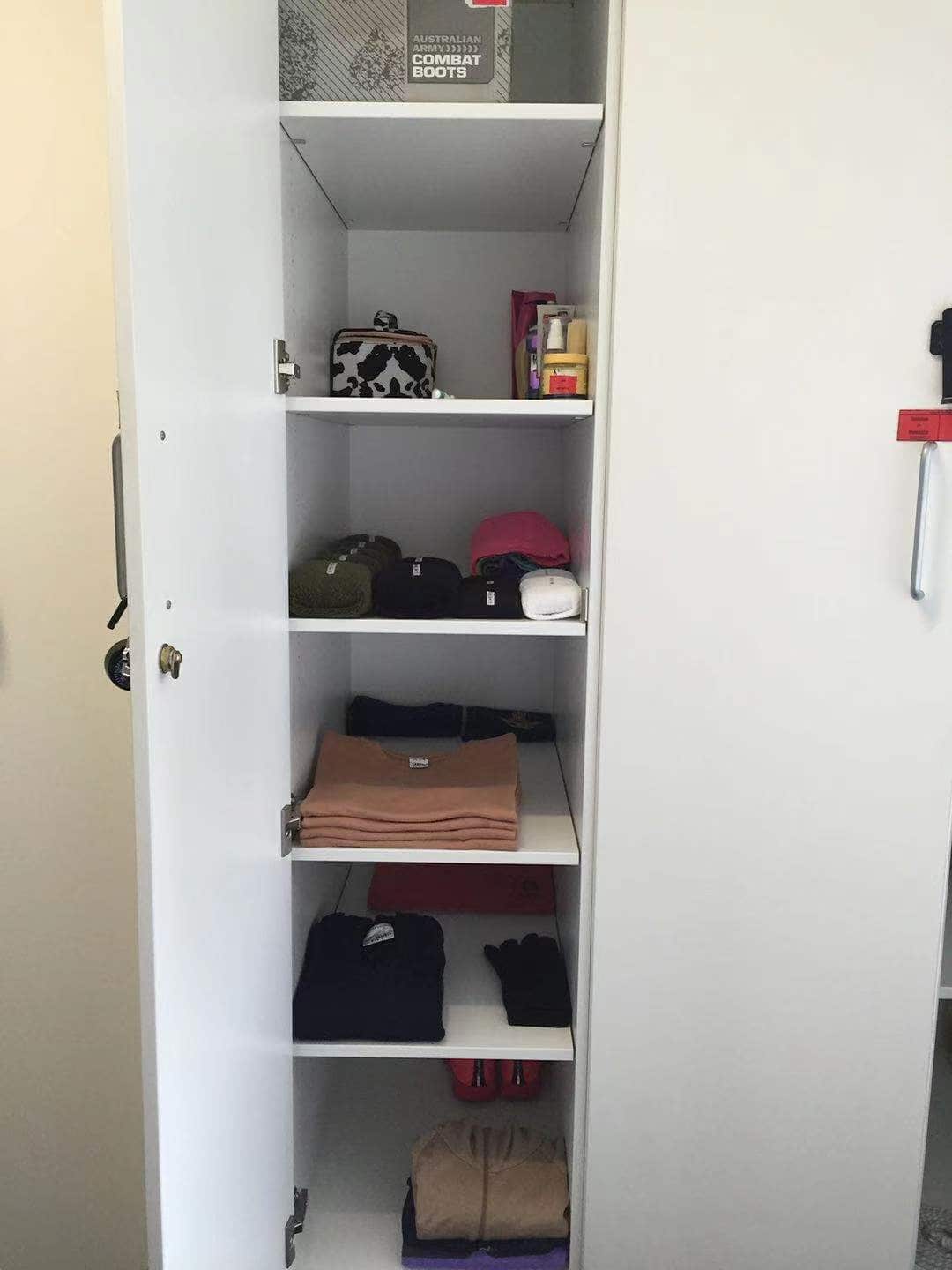 Vivienne Jin's cabinets at the dorm in the air force