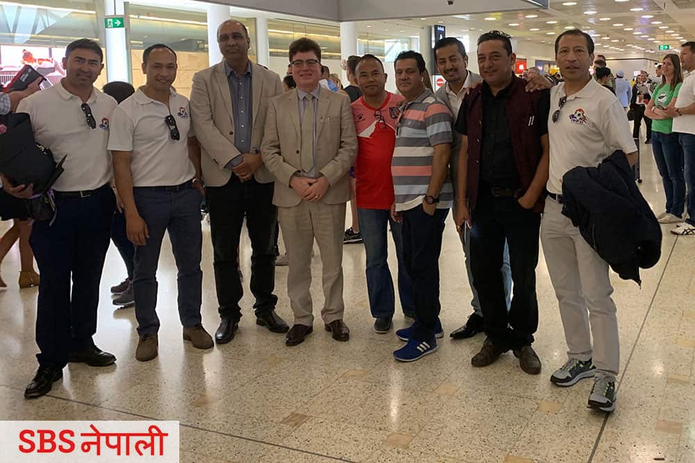 NRNA Members in Sydney Airport Nepali Football