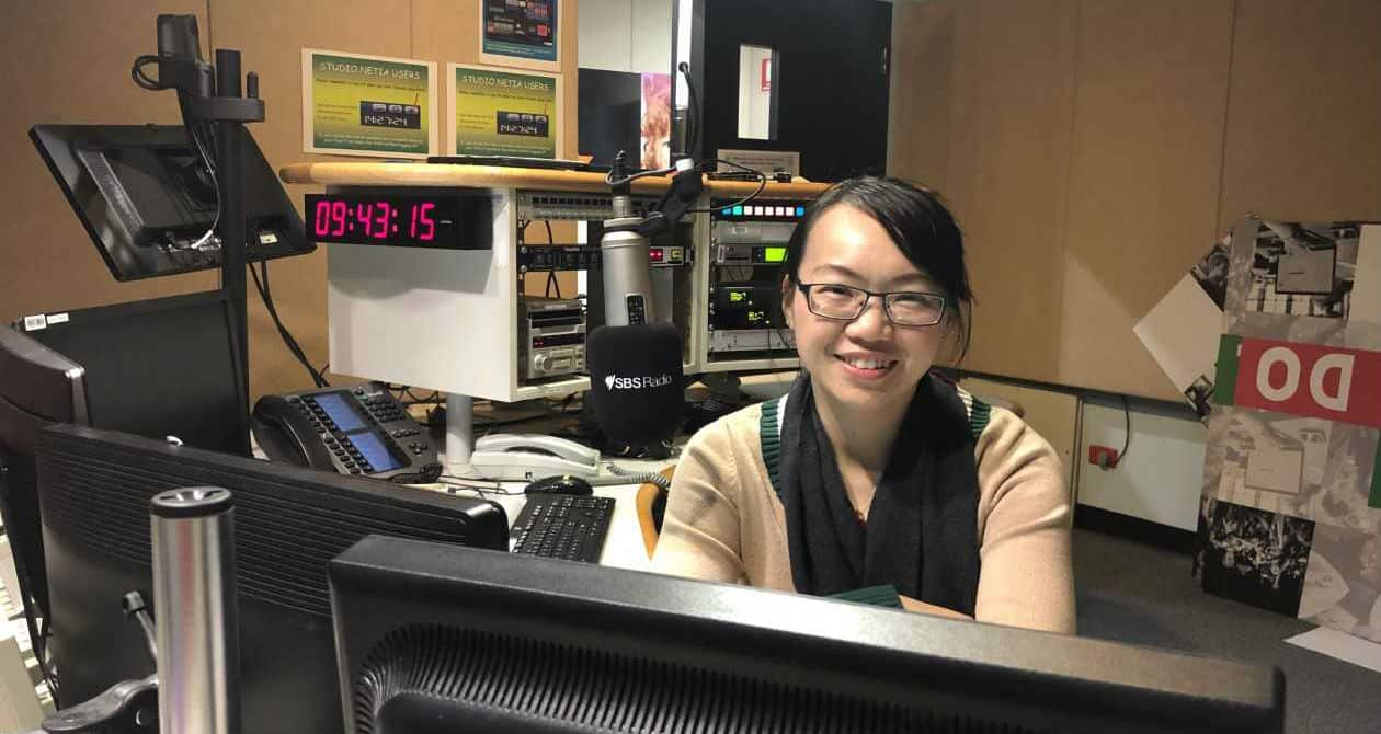 Wendy Mo visiting SBS Mandarin studio