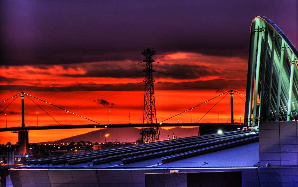 Melbourne sunset, West Gate Bridge. 