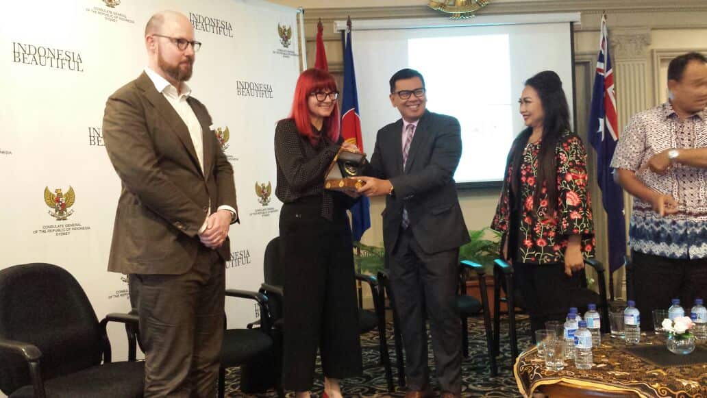 Justin Cadmore (Australian Fashion Chamber) and Glynis Traill Nash (Fashion Editor -The Australian)