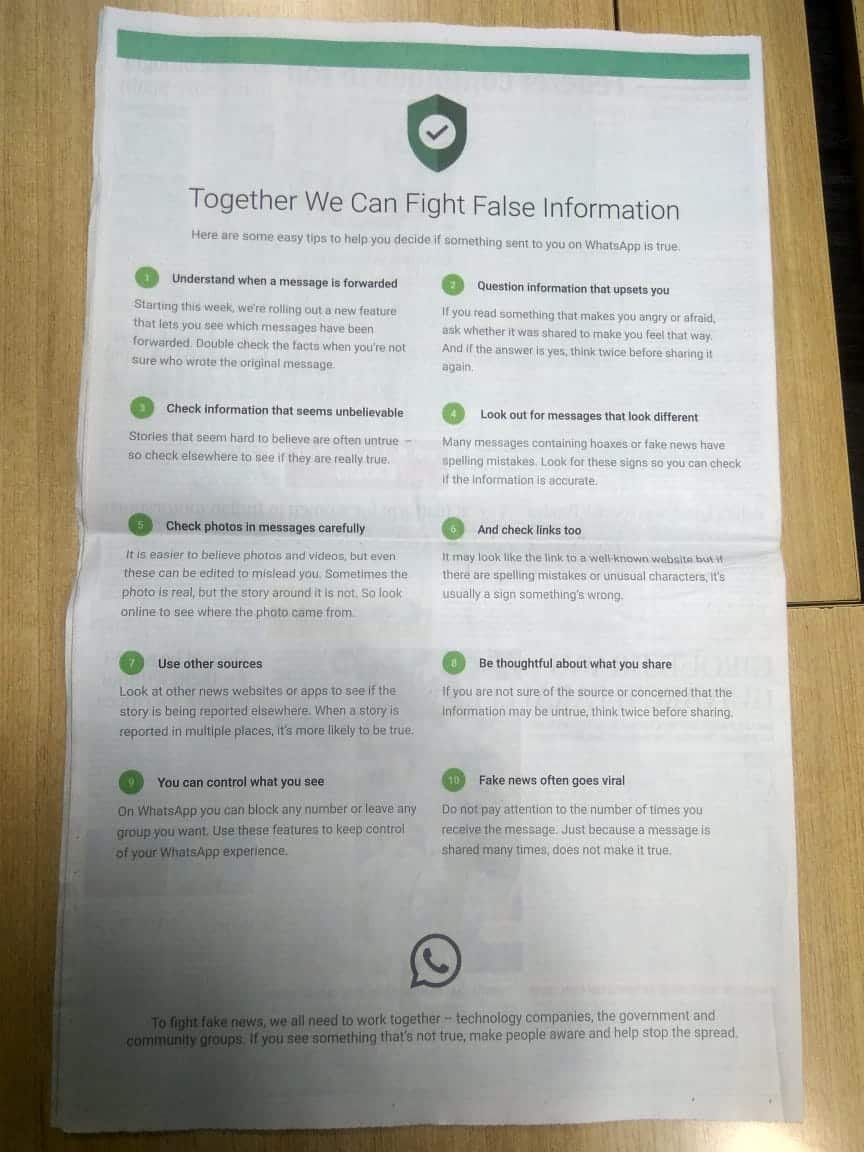 A full-page advertisement published in The Times Of India newspaper in India