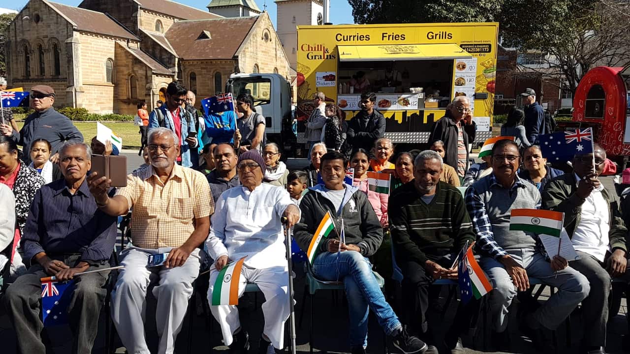 People of Indian community gathered during the Independence day ceremony