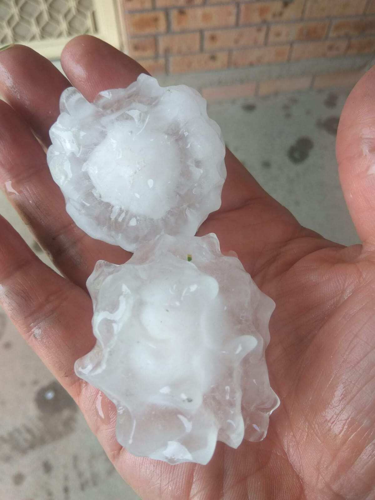 "Giant hail" has hammered Sydney.