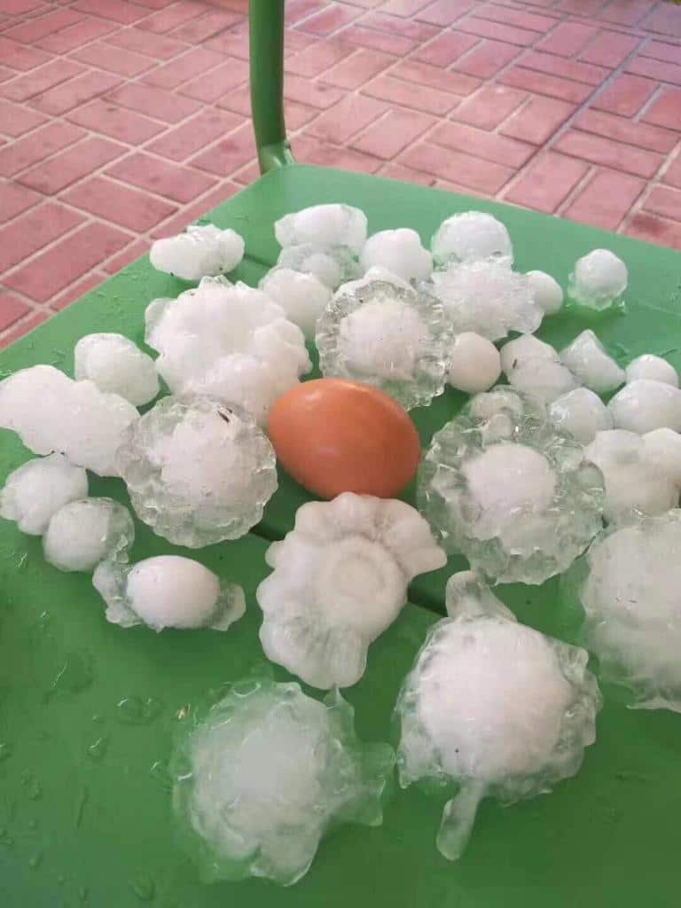 "Giant hail" has hammered Sydney.