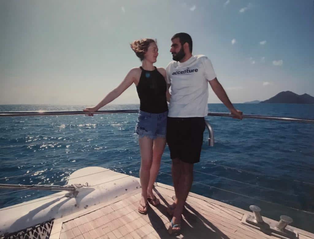 Fadi with his girlfriend during a trip 