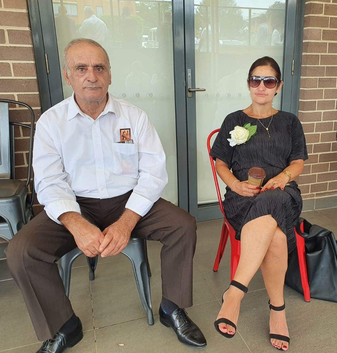 Mourners attend the funereal. 