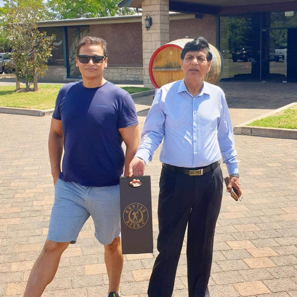 Om Prakash Bahukhandi with his son-in-law