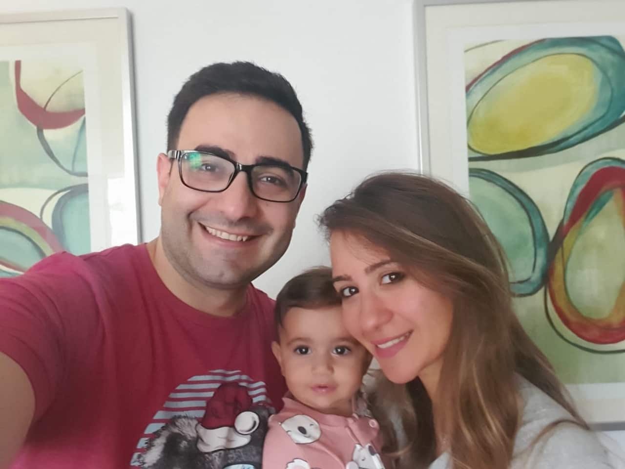 Dr. Rimon Farid after being reunited with his family in Sydney on the 12th of October.