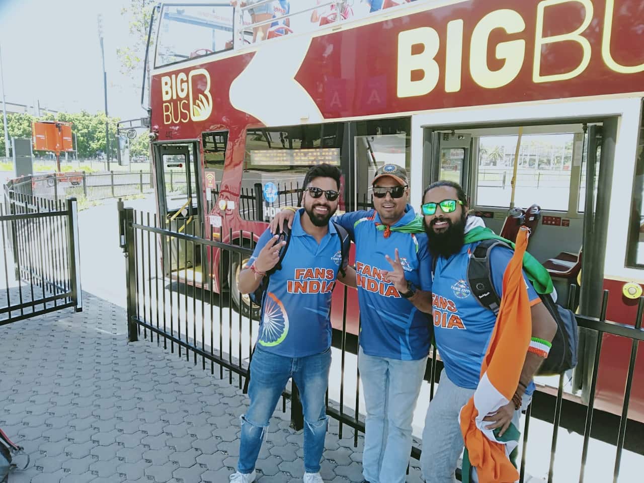 Fans India members outside the SCG.