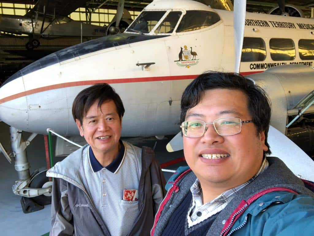 Franky So's father came to Alice Springs to spend time with him.